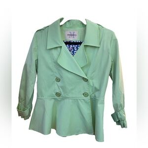 Maestro Green Botton Peplum Blazer Jacket Woman’s Size S